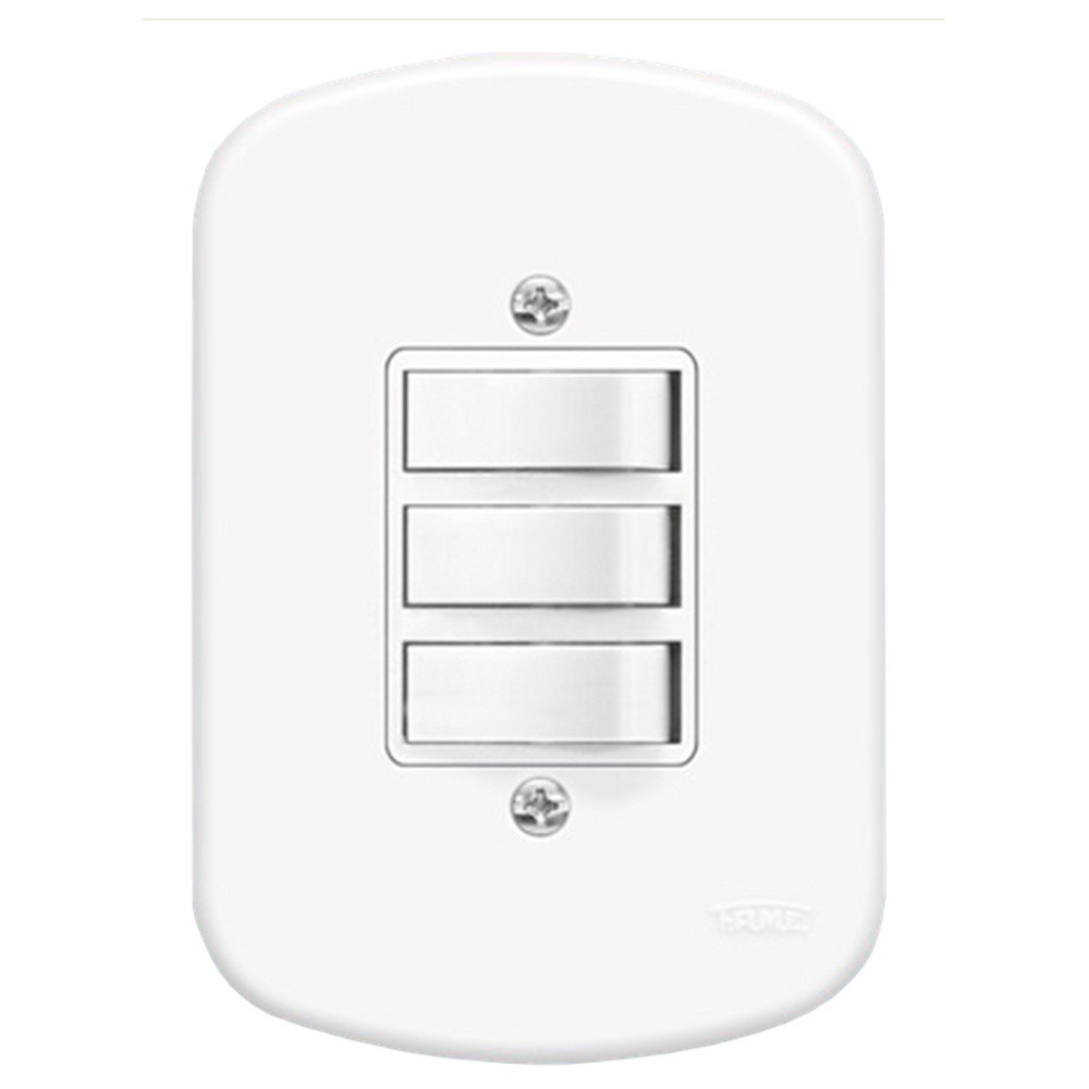 Conjunto De Interruptor Triplo 3 Teclas Paralelo Fame Blanc