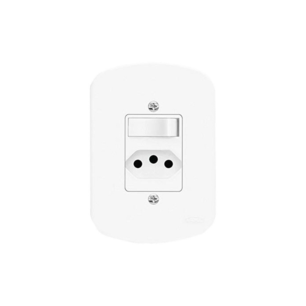 Conjunto Interruptor Paralelo C/ Tomada 2p+t 10a Fame Blanc