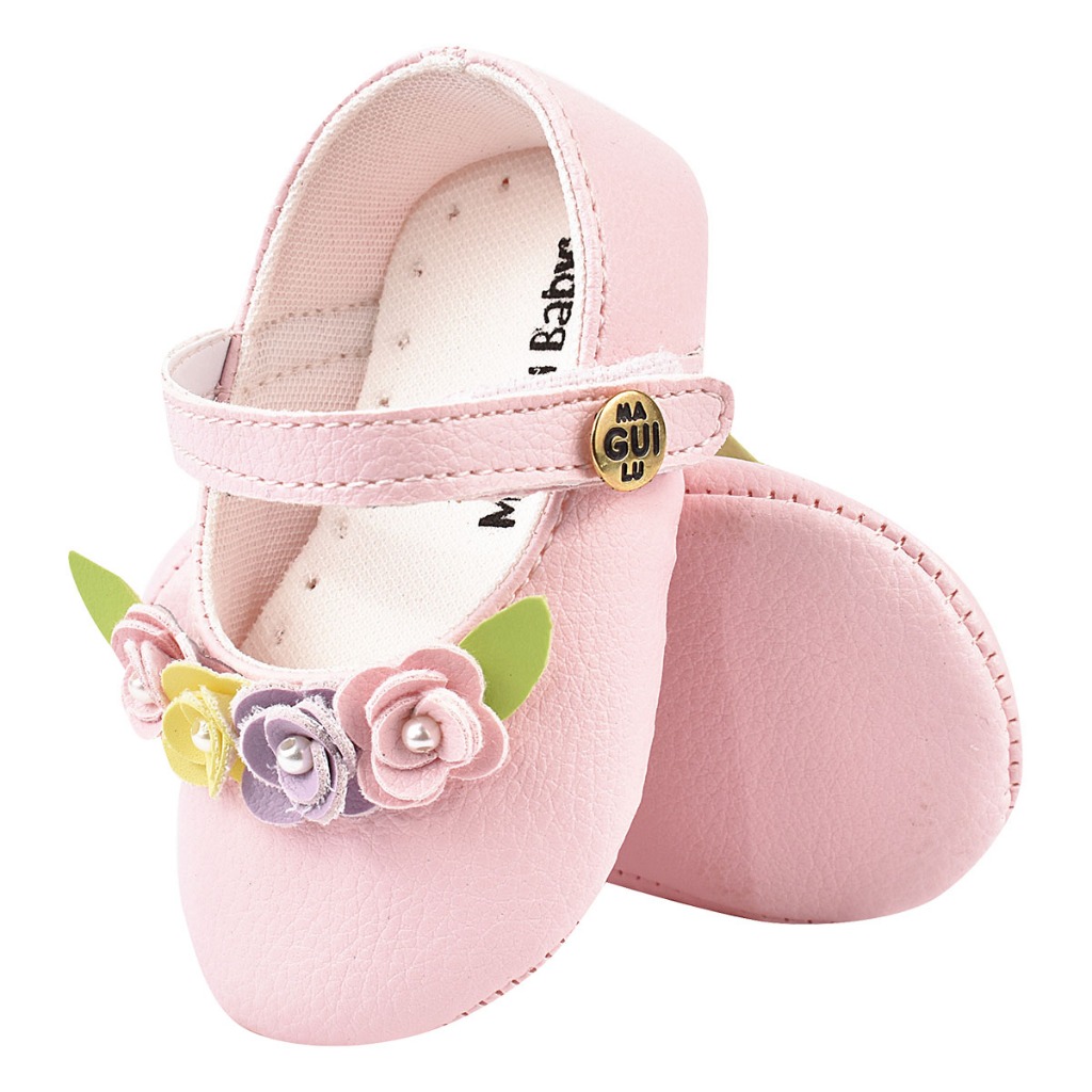 Sapatilha Flores Para meninas 0 a 12 Meses Modelo Confortável Colorido