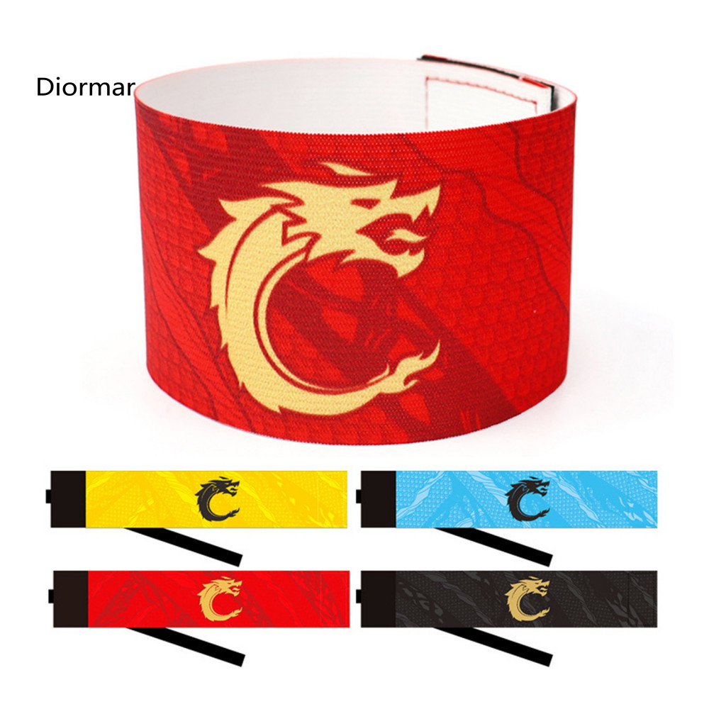 Football Game Armband Elastic Rubber Strap Sports Captain Unisex Adjustable Anti-slip Band with Dragon Print for Soccer
