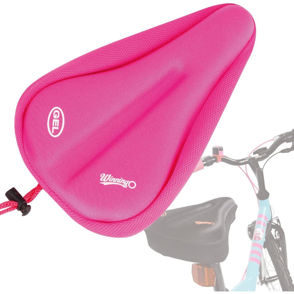 Gel Kids Bike Seat Cushion Cover, Anti-Slip Child Bike Seat Cover Comfortable Adjustable Small Bicycle Saddle Pad, 9'' X