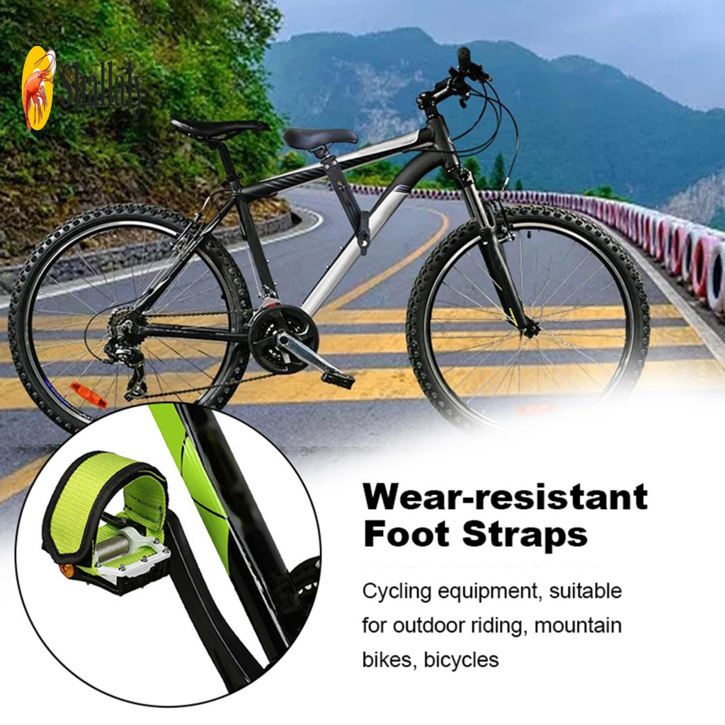 Bike Supplies Adjustable Pedal Straps 2pcs with Fastener Tape Anti-slip Wear-resistant Ultra-light Bicycle Foot for Secu