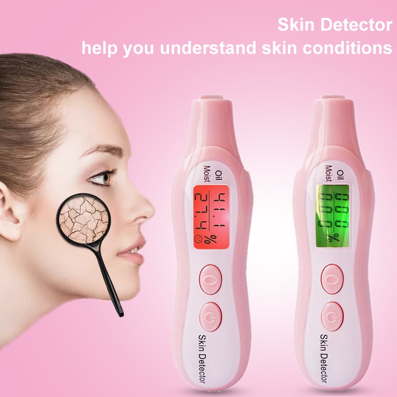 LCD Digital Precision Skin Oil Content Analyzer Facial Moisture Meter Battery Operated Face Care Tester Monitor Detector