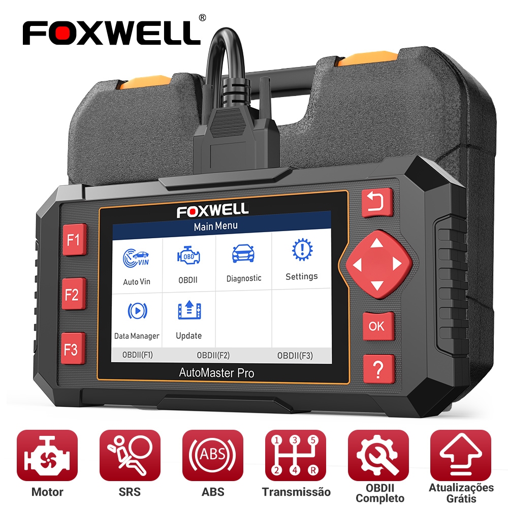 FOXWELL NT604 Elite OBD2 Auto Scanner ABS SRS Leitor De Código De Transmissão Do Motor Atualização gratuita