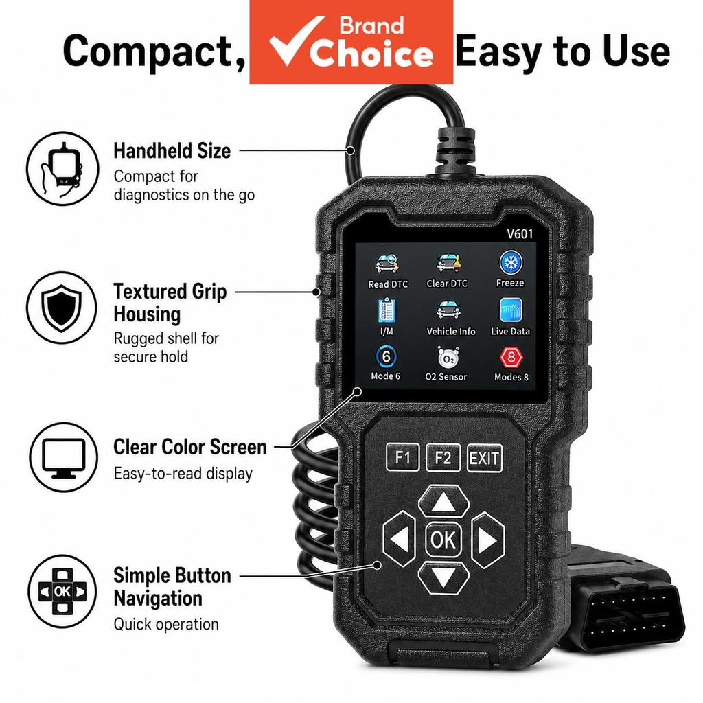 V601 Profissional OBD2-Scanner Motor-Detector Live-Data-Stream DTC-Clear Auto-Diagnostic-Repair-Ferramenta