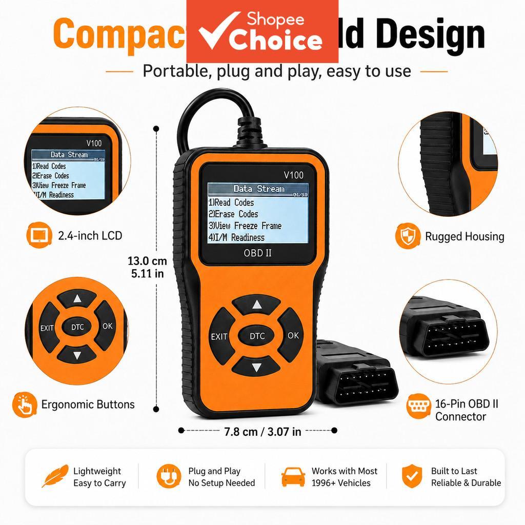 Universal ‐ Obd2-Scanner Portátil Auto Diagnóstico Código Reader Para Conserto De Carros Motor Trouble Detecção Equipame