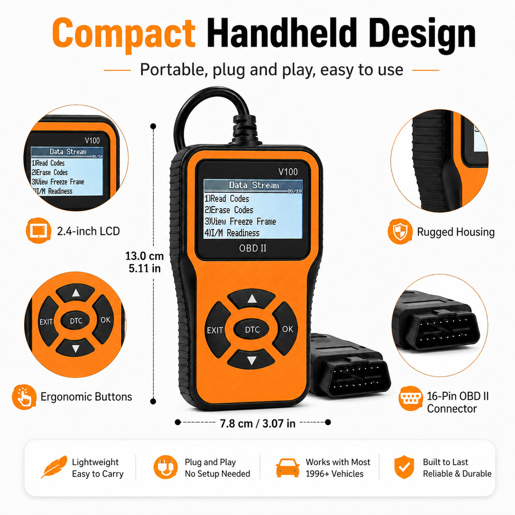 Universal ‐ Obd2-Scanner Portátil Auto Diagnóstico Código Reader Para Conserto De Carros Motor Trouble Detecção Equipame