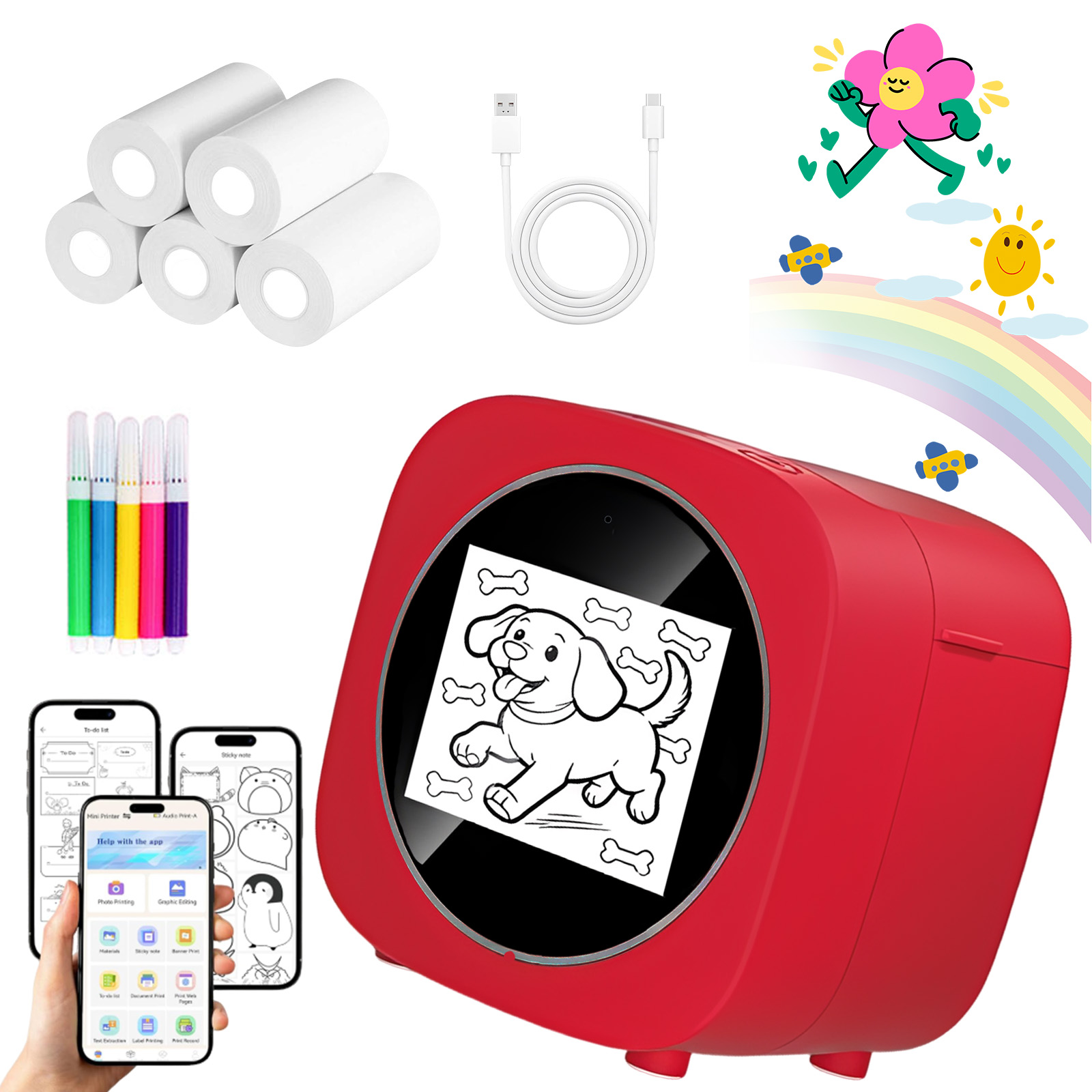 Aprendizagem Precoce Impressora De Voz Crianças Criativo DIY Pintura Bolso Sem Tinta Brinquedo Educativo Presente Para