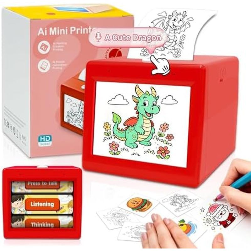 Impressora Inteligente De Adesivos De Voz AI , Brinquedos Infantis Spark Imagination Desenvolvimento Intelectual , Mini