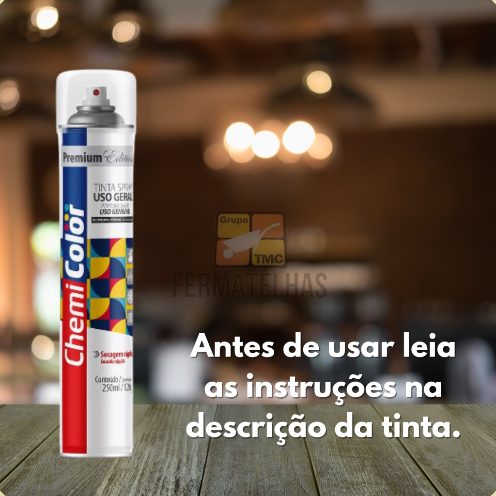Tinta Spray Para Uso Geral 250ml Verniz Brilhante Chemicolor Kits