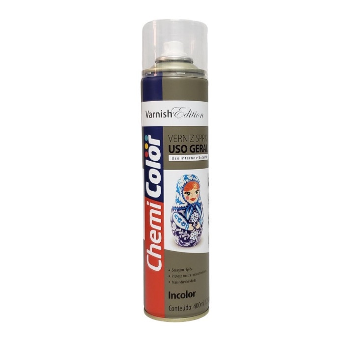 Verniz Spray para Uso Geral Incolor 400ml / 250g ChemiColor Envio Ja