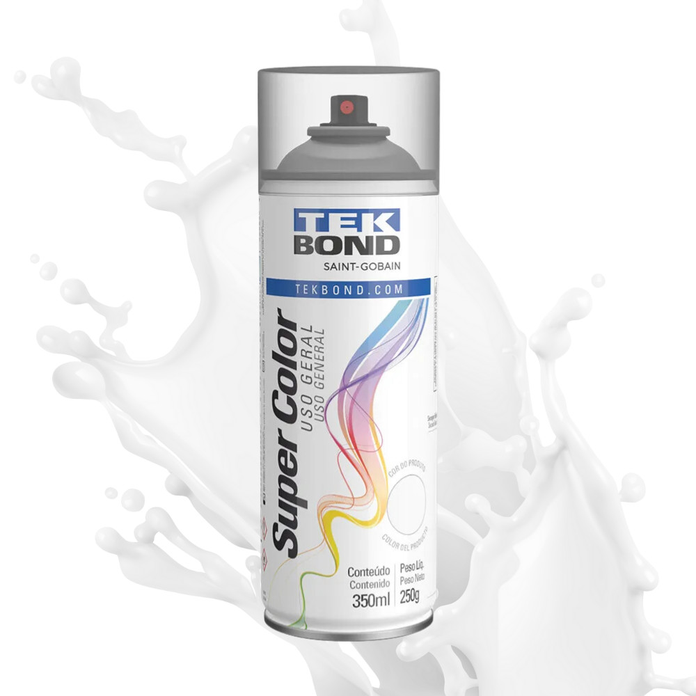 Tinta Spray Verniz Incolor Brilhante SuperColor Uso Geral 350ml Tekbond Aerossol Secagem Rápida
