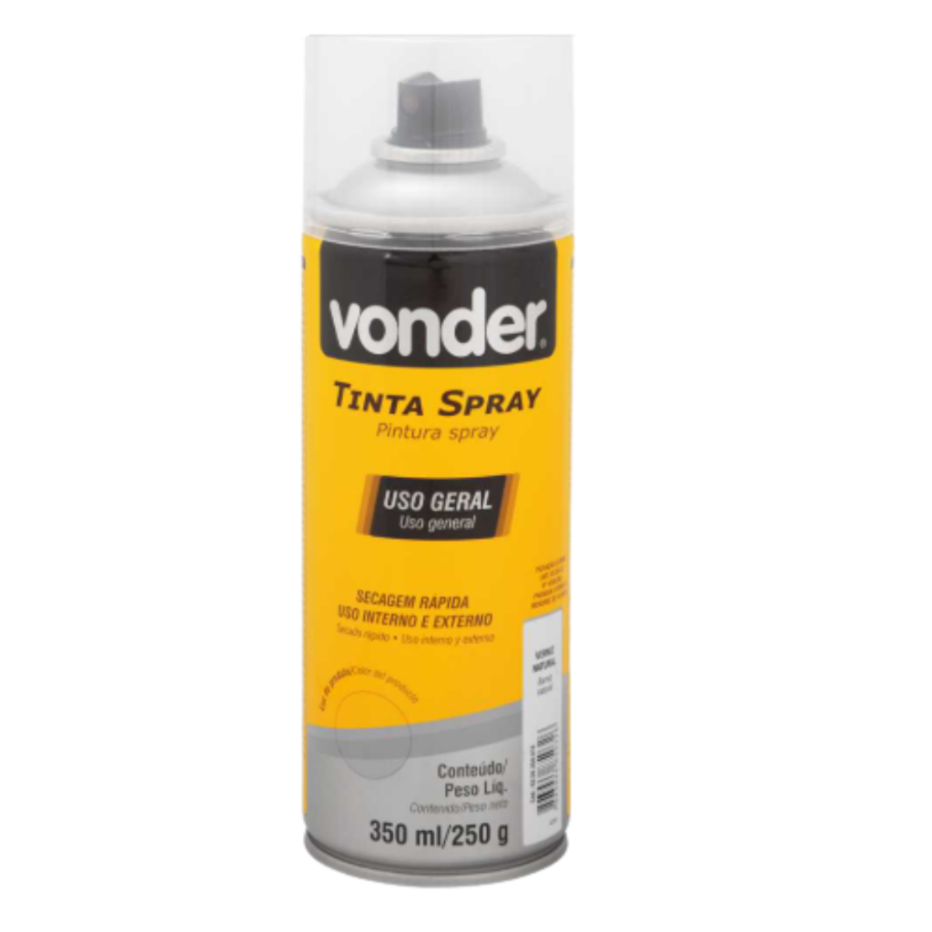 Tinta  Spray Verniz Uso Geral brilhante 350 ml/250 g - Vonder