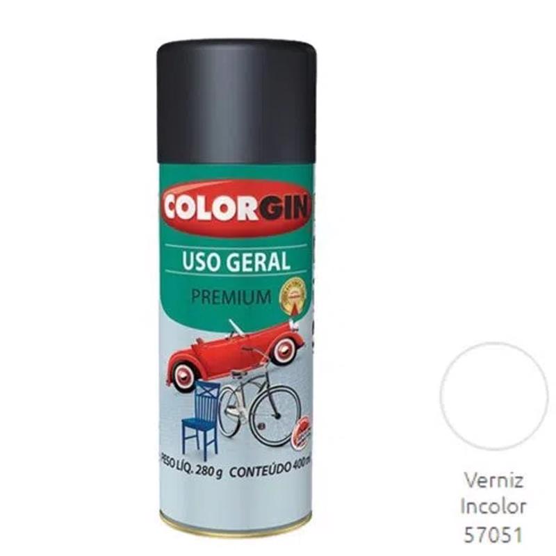 TINTA SPRAY COLORGIN USO GERAL PREMIUM VERNIZ - INCOLOR - 280G