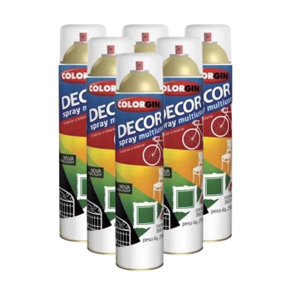 Tinta Spray Decor Verniz Uso Geral Kit C/6 Un - Colorgin SW