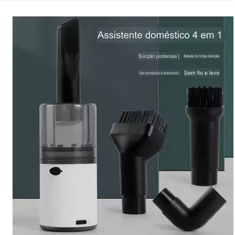 MINI Aspirador 4 em1 de pó multifuncional, bomba de vácuo, inflador, luz noturna, portátil para uso doméstico e no carro