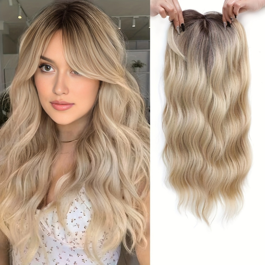 Cabelo humano Natural de simulação própria de renda frontal, peruca dourada de fibra química orgânica encaracolada