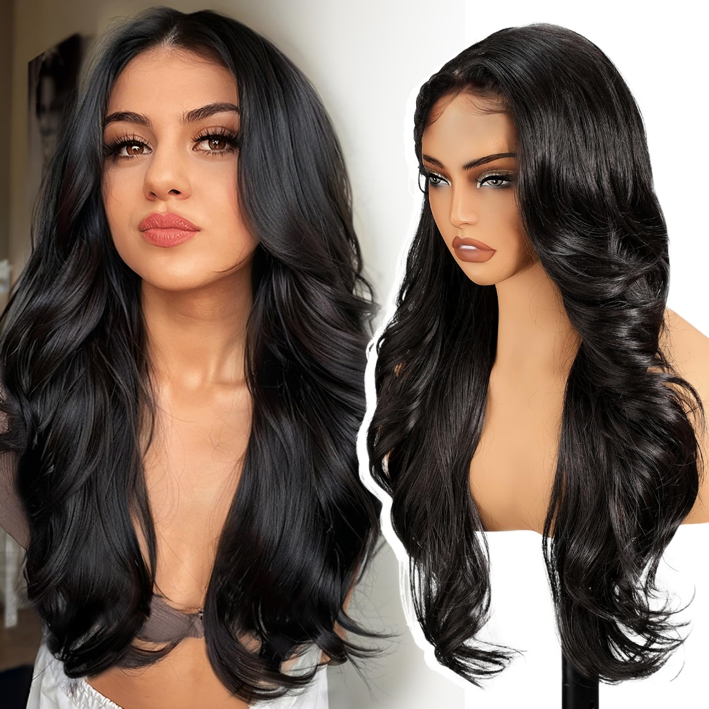 Peruca Frontal De Renda Para Mulheres , Densidade De 180 % , 28 Polegadas , 13 , 4 HD , Cabelo Sintético Resistente Ao C