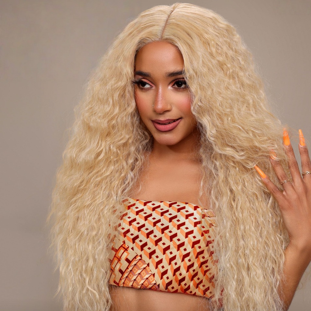 Peruca Frontal De Renda Para Mulheres , Cabelo Sintético Resistente Ao Calor De Densidade De 180 % , Transparente HD , A