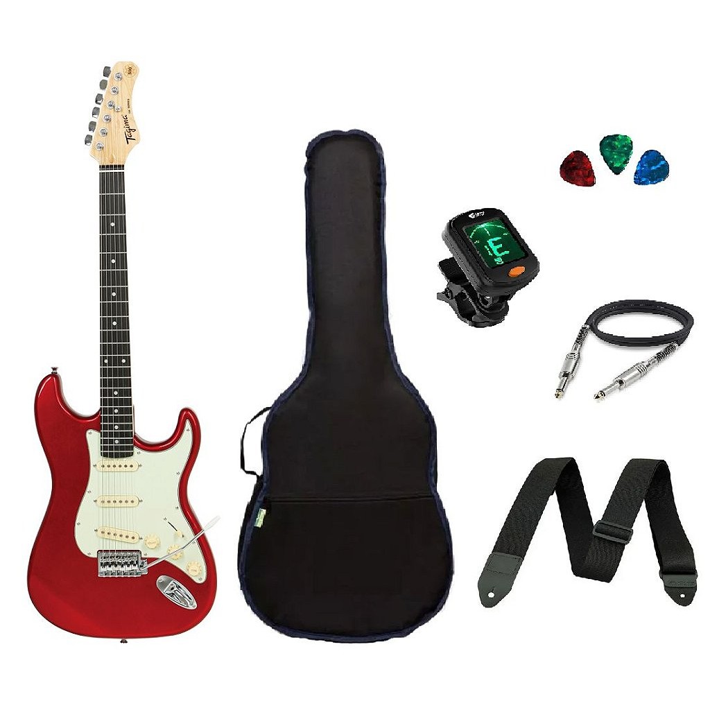 Kit Guitarra Tagima TG500 Strato Candy Apple