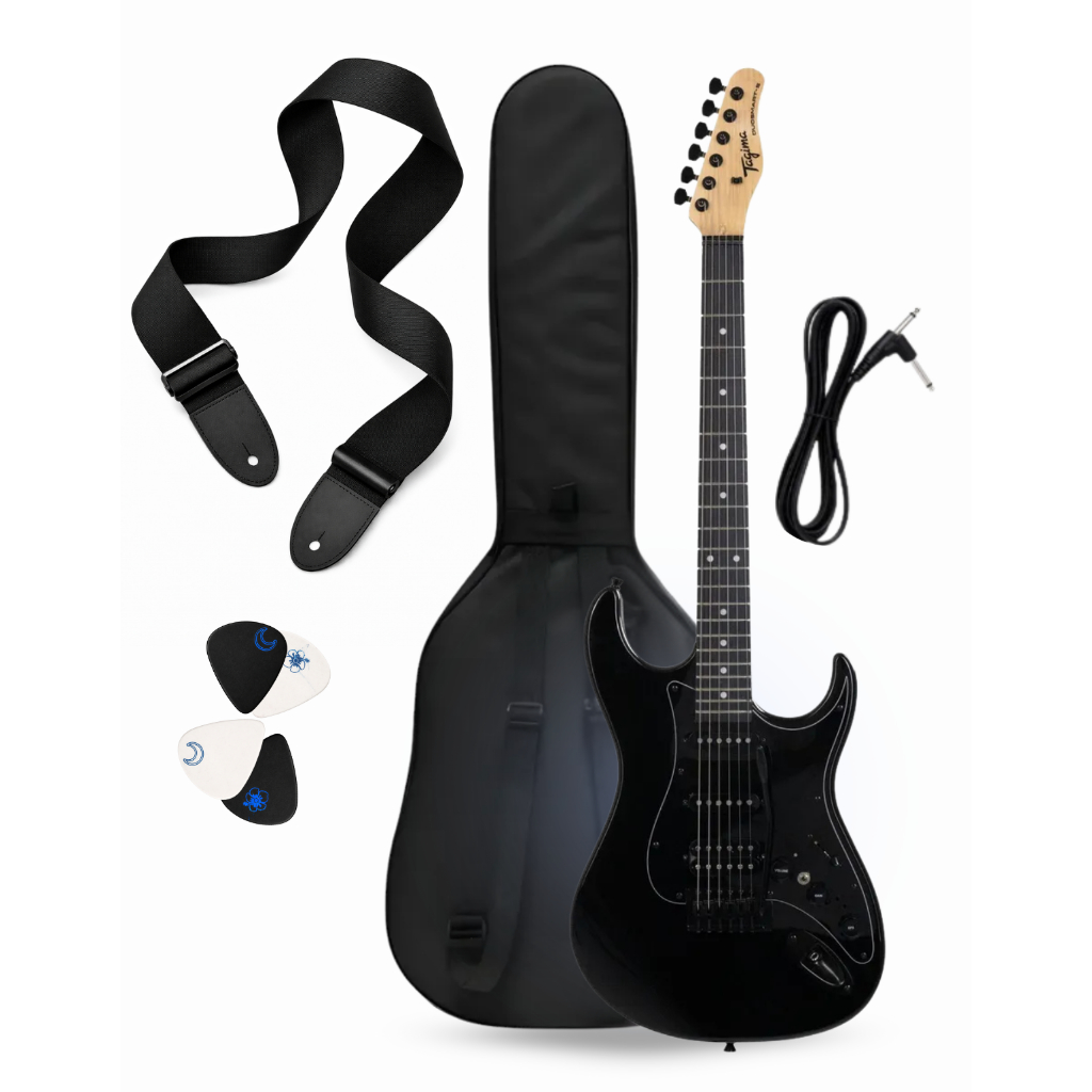 Guitarra Tagima Tg-520 Strato 6c Escala Escura Escudo Bk Kit