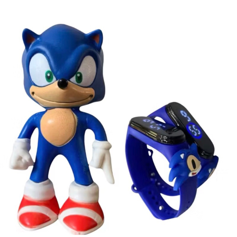 Kit Boneco Sonic + Relogio Digital