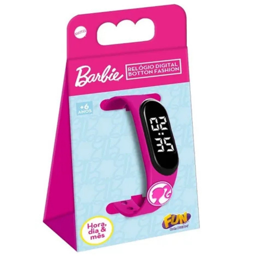 Barbie Relógio Digital Botton Fashion Rosa F0190-7 - Fun