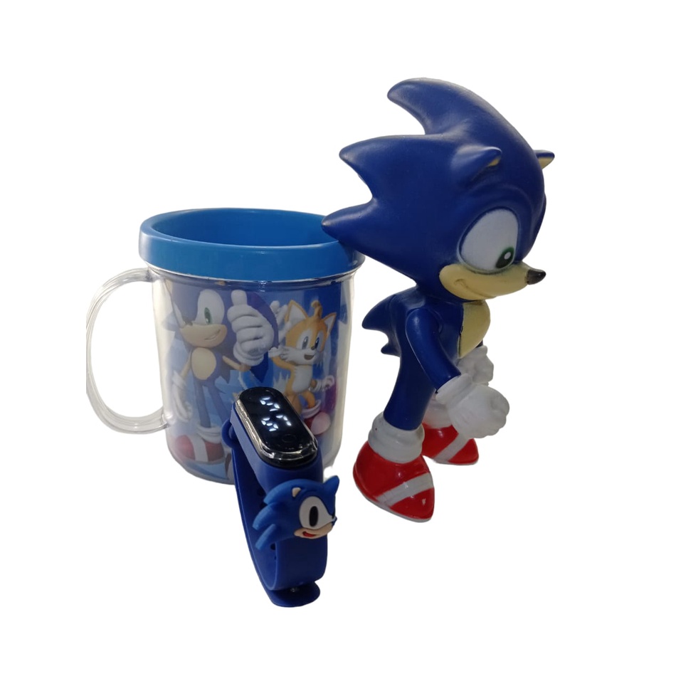 Kids Brinquedo Sonic Boneco Reloginho Digital Prova Dagua
