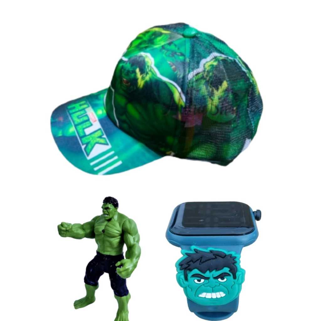 Boné , relógio digital smart a prova d agua e boneco do Huck , preço e qualidade para seu filho se divertir e brincar.