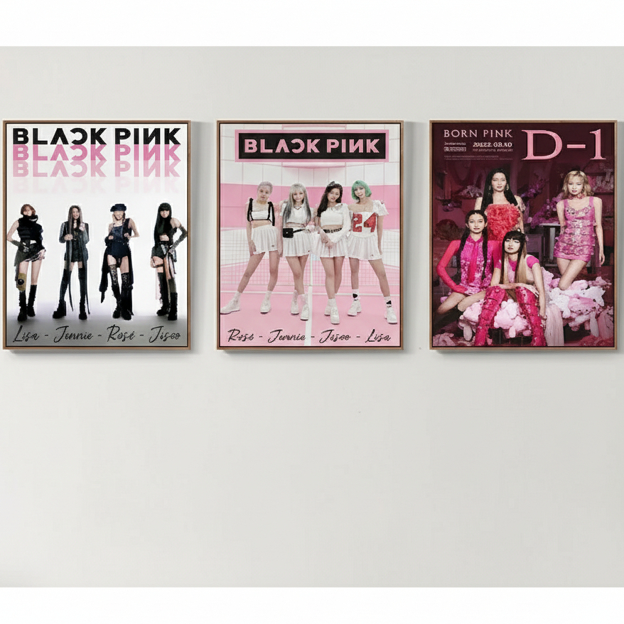 Quadros decorativos Kpop música feminino grupo Blackpink (3 peças)