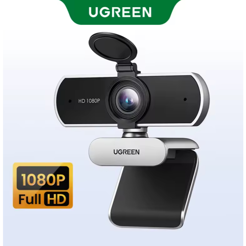 Webcam UGREEN 1080P Full HD 8MP com Autofoco PDAF, Microfones Duplos com Cancelamento de Ruído AI para PC