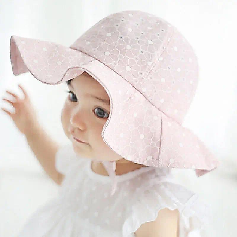 Boné Infantil Branco e Rosa Sólido para Meninas, Chapéu de Verão para Bebês, Chapéu de Sol para Praia, Chapéu para Crian