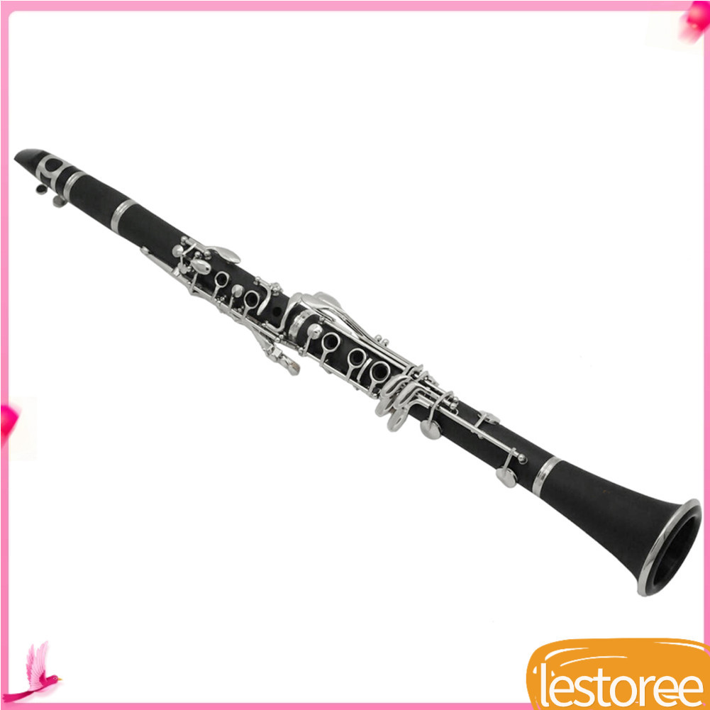 lestoree.br ABS Clarinete Bb Chave de níquel 17 banhado a cuproníquel com luvas de pano de limpeza Chave de fenda