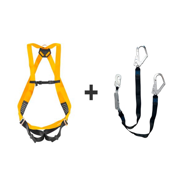 kit Cinto Segurança Paraquedista altura Talabarte Y fita ABS