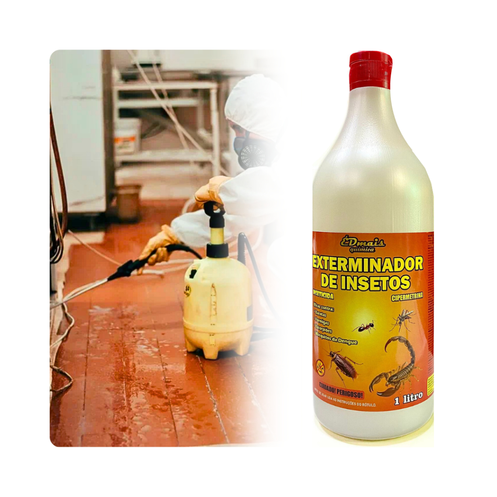 Inseticida Exterminador de Insetos 1L - Controle de Pragas Baratas Formigas Mosquitos Aranhas Pulgas