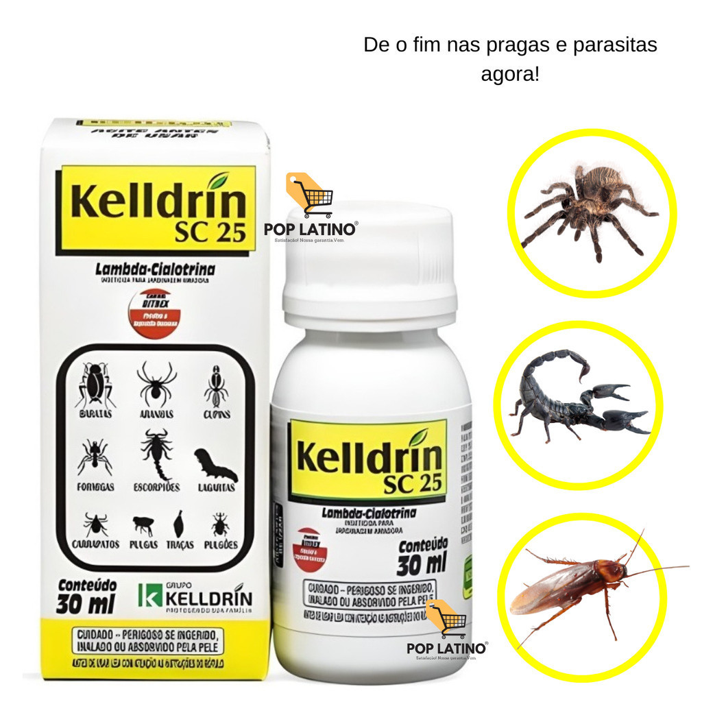 Kelldrin Sc 25 O Adeus a Baratas Aranhas Formigas Pulgas e Carrapatos - ENVIO RAPIDOO