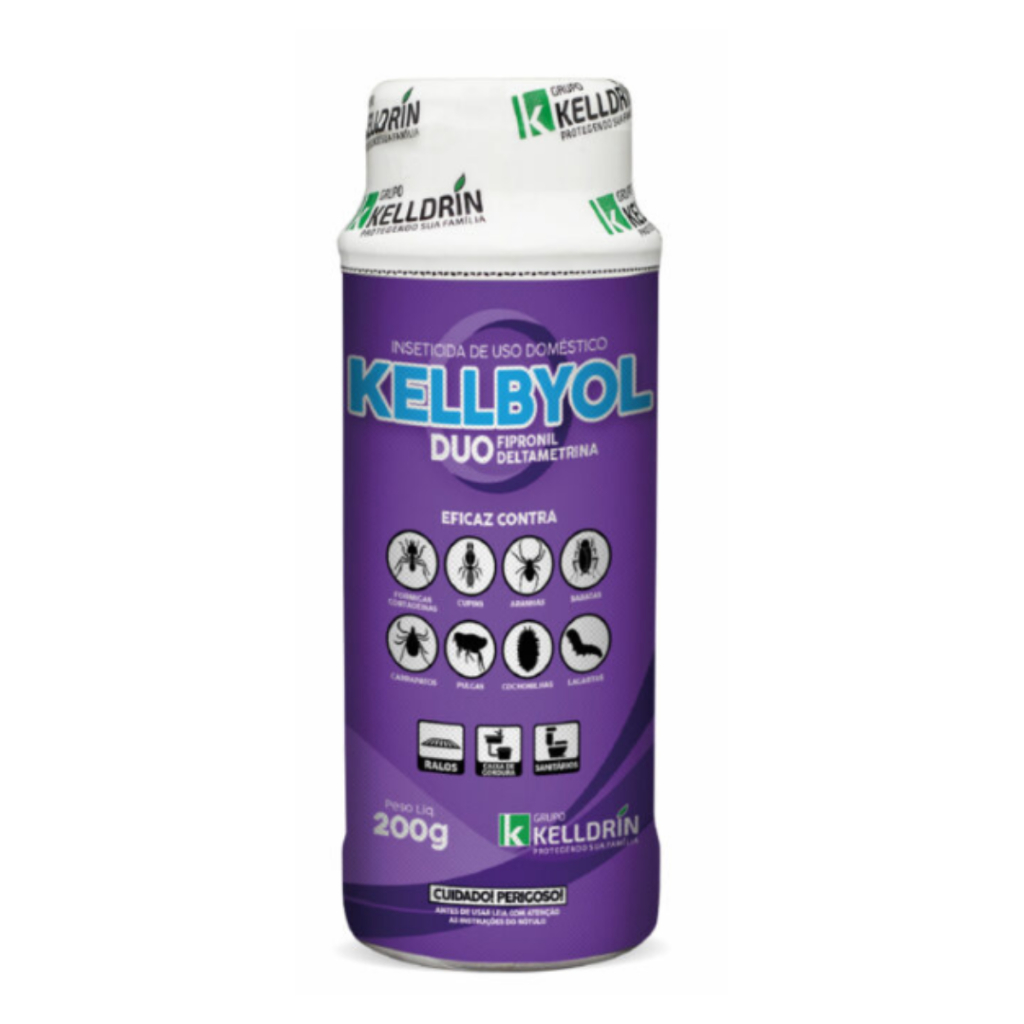 KellByol Duo 200g Uso Doméstico Formigas Baratas Cupins Aranhas Pulgas e Carrapatos