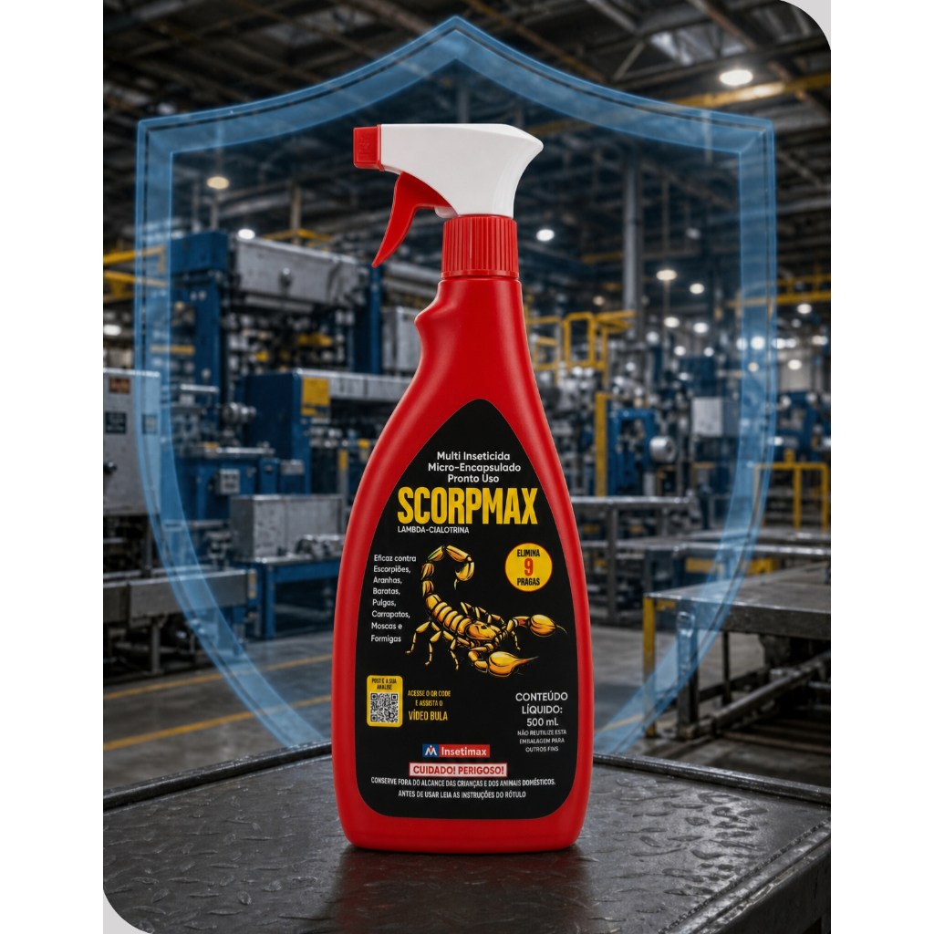 Inseticida Scorpmax Spray 500ml Mata Escorpião Barata Aranha Formiga Pulga Carrapato Ação Prolongada