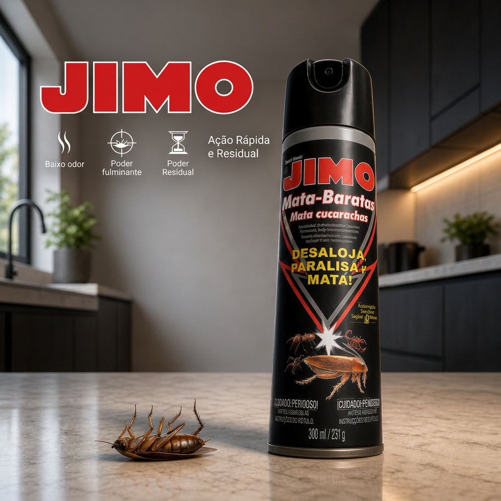 JIMO MATA RÁPIDO AS BARATAS Aerossol 300ml KIT— Mata Baratas, Formigas, Aranhas e Escorpiões, 8 Semanas de Proteção