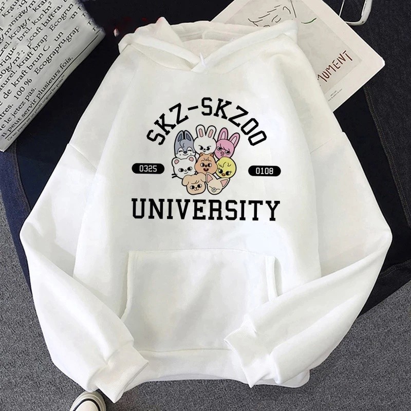 Moletom Canguru Com Capuz Estampado Flanelado Unissex Stray Kids Banda Kpop Skz Skzoo Aesthetic Y2k JsCod
