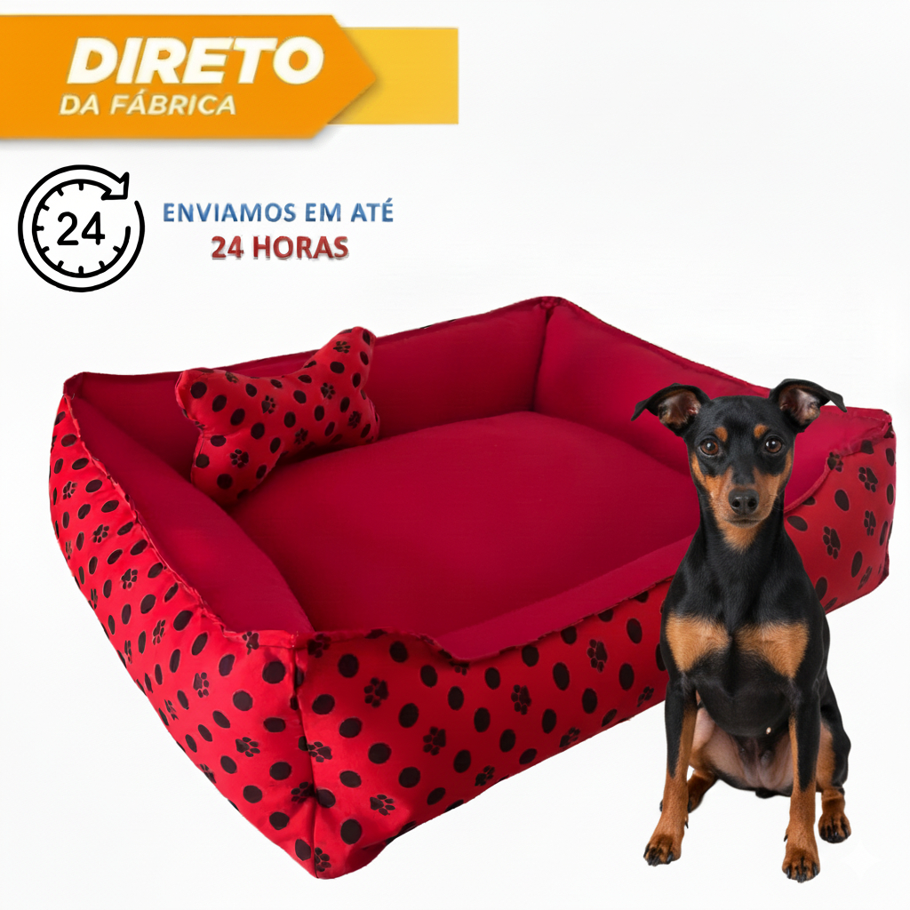 Caminha Pet Pinscher Rosa Azul Preta Cama Lavável Cachorro Pequeno Porte Confortável