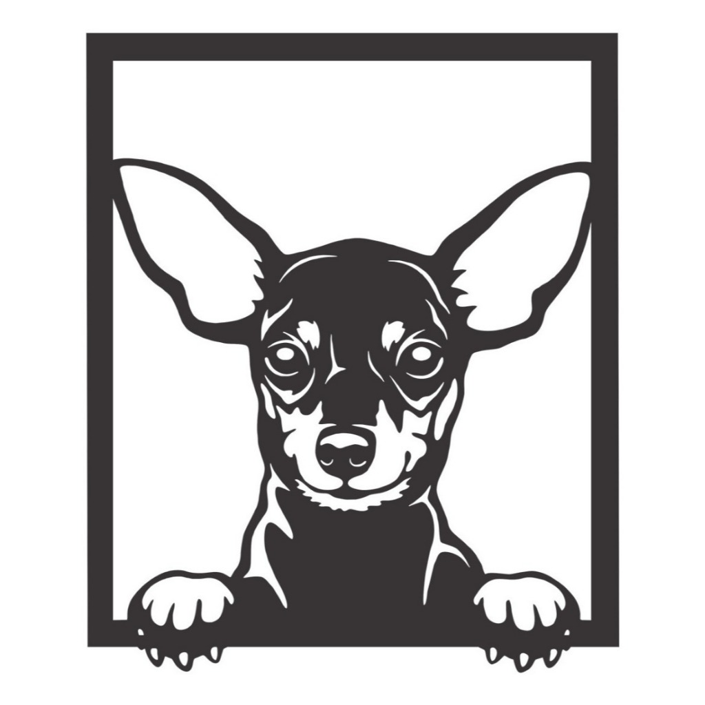 Quadro Dog Pinscher Mdf Decorativo Vazado 20x30