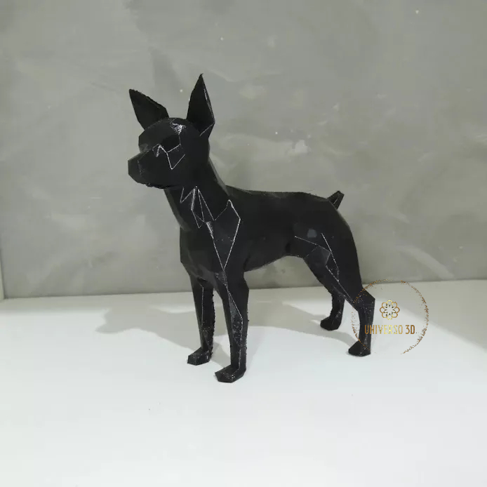 Miniatura Pinscher Low Poly - Estátua de Cachorro - Decoração - Presente Criativo