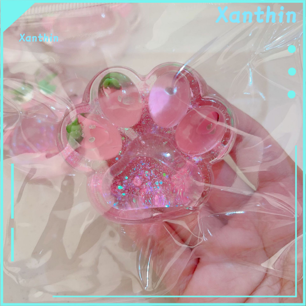 Pink Strawberry Cat Paw Toy Squeeze 1 or 2 Pcs Stress Relief Soft Tpr Fidget Ball for Kids Adults Pinch for Relaxation