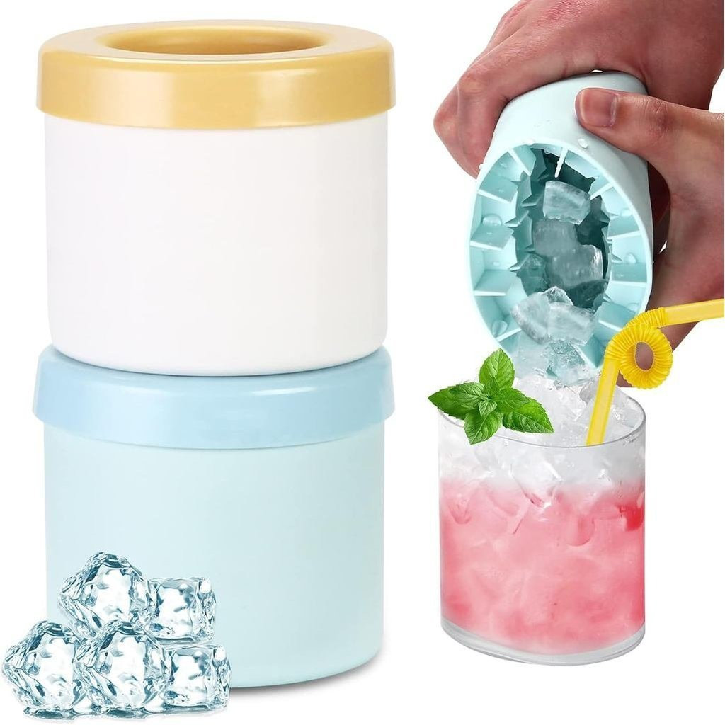 BECEMURU Ice Cube Trays Crushed Ice Maker Cup for 60 Cubes, Food Grade Squeeze Easy-Release Ice Cup for Fre