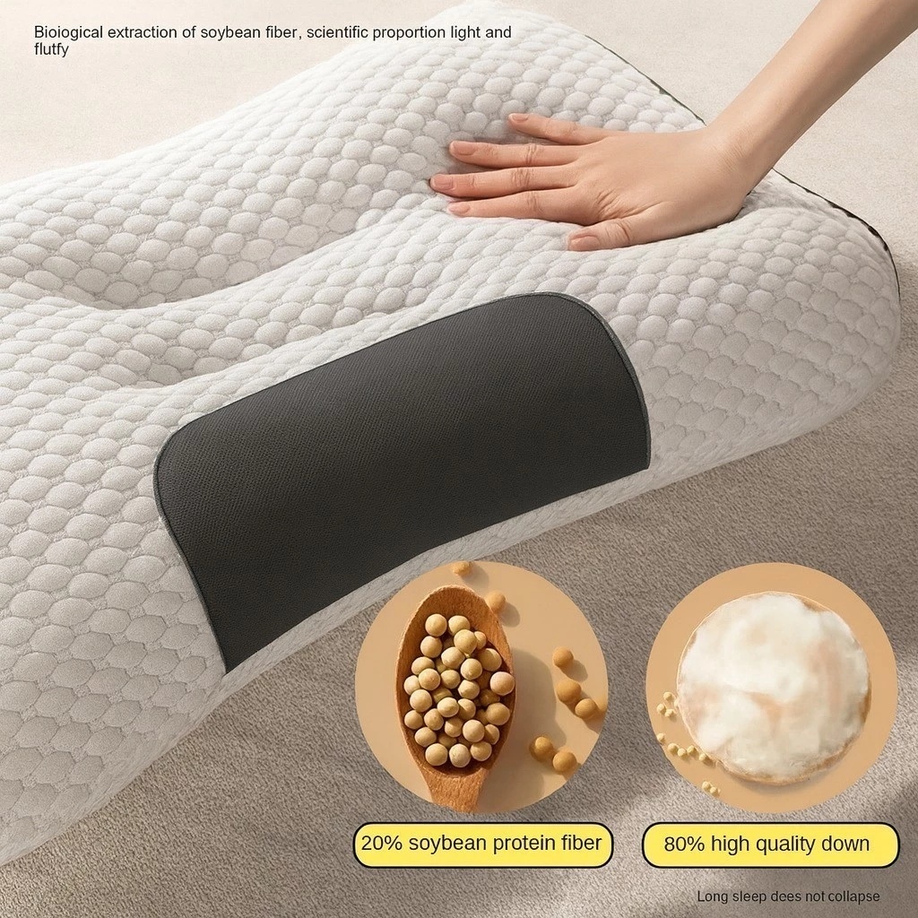 Travesseiro Ortopédico Ergonômico para Pescoço Memory Foam 74x48cm Lavável