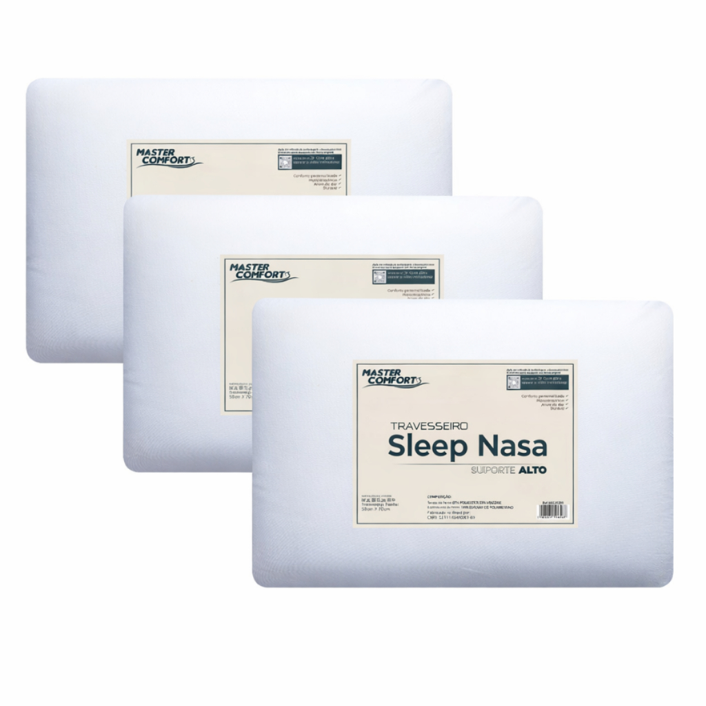 Kit 3 Travesseiros Memory Foam 15cm Ergonômico Conforto Superior
