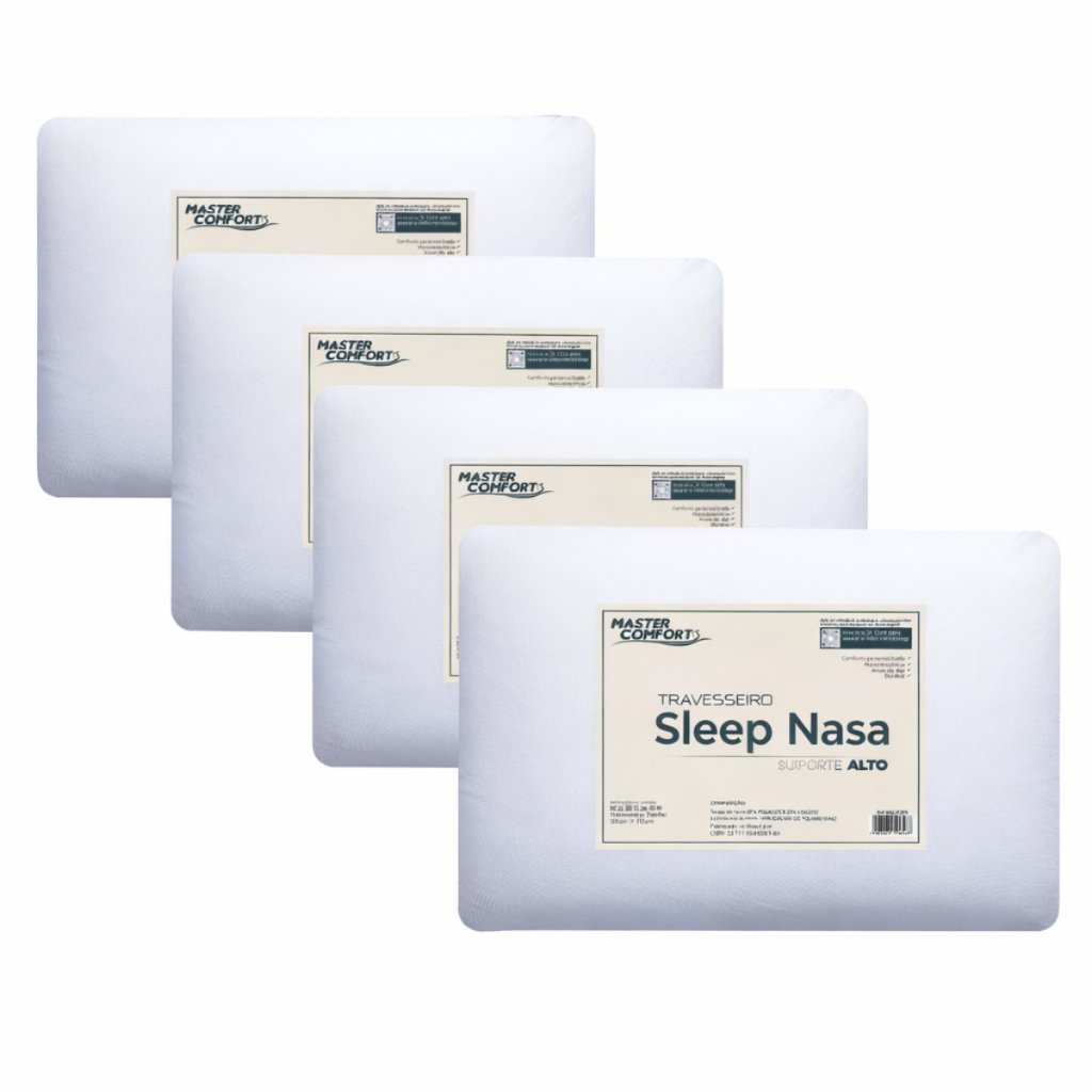 Kit 4 Travesseiros Memory Foam 15cm Tecnologia NASA Sustentação Extra