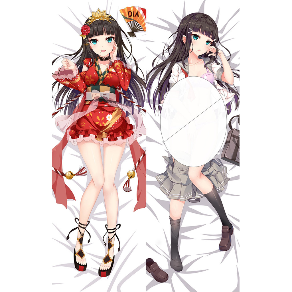 Anime dia-kurosawa Dakimakura 2WAY Hing Body Case Fronha Capa De Almofada