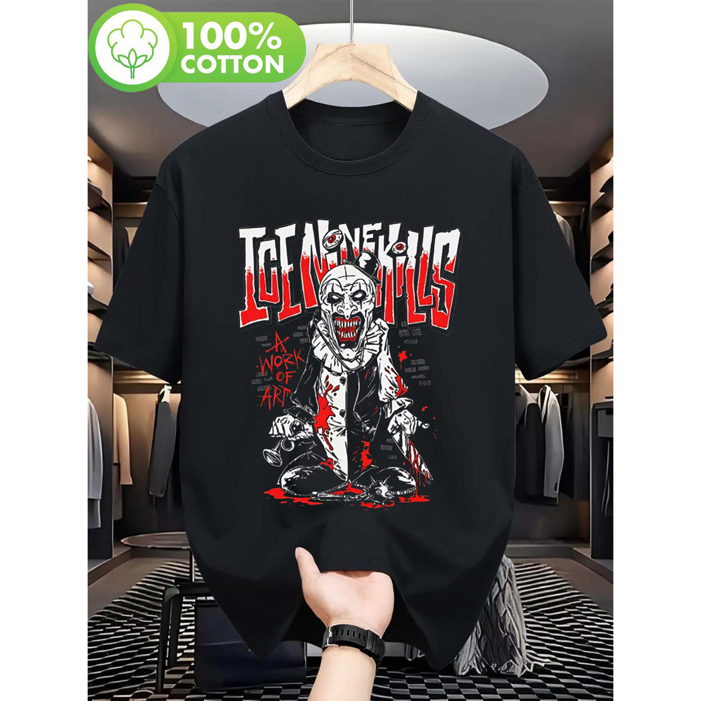Music.Soul Camiseta Unissex Ice Nine Kills Heavy Metal Scary Clown Confortável Estilosa Edgy